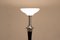 Lampe Uplighter Art Déco Opale en Laque Noire par Mazda, France, 1930s 8
