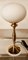 Lámpara de latón con vidrio ovalado y disco blanco, Imagen 5