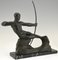 Victor Demanet, Sculpture Art Déco d'Hercule avec Arc, 1925, Bronze 2