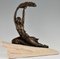 Pierre Le Faguays, Art Deco Female Athlete with Palm Leaf, 1930, Bronze, Image 10