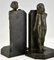 Art Deco Bronze Buchstützen von Raoul Benard, 1930, 2er Set 4