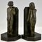 Art Deco Bronze Bookends by Raoul Benard, 1930, Set of 2 5