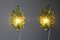 Barovier Olive Green Murano Glass Leaf & Brass Sconces, 2000, Set of 2 6