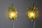 Barovier Olive Green Murano Glass Leaf & Brass Sconces, 2000, Set of 2, Image 6