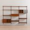 Vintage Danish Modern Modular Teak Bookcase with Wall Shelves and Cabinets by K. Kristiansen for FM Mobler, 1960s, Set of 12 3