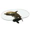 Mid-Century French Brass and Glass Dolphin Coffee Table, 1960s 6