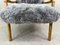 Vintage Art Deco Occasional Grey Sheepskin Armchair 10