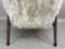 Chaise d'Appoint Art Déco Vintage en Peau de Mouton Blanche 9