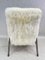 Vintage Art Deco Occasional White Sheepskin Chair 8