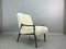 Chaise d'Appoint Art Déco Vintage en Peau de Mouton Blanche 2