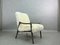 Weißer Vintage Art Deco Stuhl aus Schaffell 2