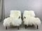 Vintage Art Deco Occasional White Sheepskin Armchairs, Set of 2 2