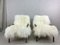 Vintage Art Deco Occasional White Sheepskin Armchairs, Set of 2, Image 2