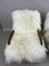 Vintage Art Deco Occasional White Sheepskin Armchairs, Set of 2 4