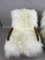 Vintage Art Deco Occasional White Sheepskin Armchairs, Set of 2, Image 4