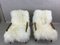 Vintage Art Deco Occasional White Sheepskin Armchairs, Set of 2 3