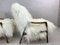 Poltrone Art Deco vintage in pelle di pecora bianca, set di 2, Immagine 15