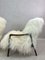 Weiße Vintage Art Deco Armlehnstühle aus Schafsleder, 2er Set 21