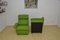 Sofá modular de dos plazas de lana verde, años 70. Juego de 2, Imagen 8