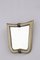 Wall Mirror by Gio Ponti in Silver Leaf and Brass, 1930s 1