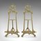 Antique English Picture Stands in Brass, 1920s, Set of 2 1