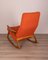 Vintage Danish Rocking Chair in Orange, 1960s 5