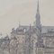 Henri Noizeux, Place de l'hôtel de ville, Parigi, Acquarello su carta, Con cornice, Immagine 4
