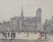 Henri Noizeux, Place de l'hôtel de ville, Paris, Watercolor on Paper, Framed, Image 1