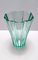 Vintage French Art Deco Aquamarine Mold-Blown Glass Vase, 1940s 4