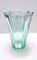 Vintage French Art Deco Aquamarine Mold-Blown Glass Vase, 1940s 1