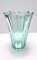 Vintage French Art Deco Aquamarine Mold-Blown Glass Vase, 1940s, Image 1