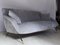 Mid-Century Italian Sofa 3-Seat in Grey-Blue Velvet, 1955 4