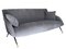 Mid-Century Italian Sofa 3-Seat in Grey-Blue Velvet, 1955, Immagine 12