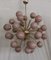 Mid-Century Sputnik Spherical Pink Glass & Brass Chandelier, 2000s 6