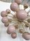 Mid-Century Sputnik Spherical Pink Glass & Brass Chandelier, 2000s, Image 7