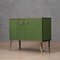 Credenza Mid-Century in vetro verde e ottone, Italia, inizio XXI secolo, Immagine 1