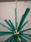 Lámpara de araña italiana Mid-Century de cristal de Murano en color verde esmeralda, 2000, Imagen 3