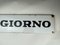 Vintage Italian Black & White Enamel Il Giorno Newspaper Sign, 1950s 2