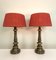 Candlestick Shape Brass Table Lamps, 1970s, Set of 2 2