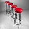 Sgabelli da bar in skai rossi, anni '50, set di 4, Immagine 11