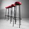 Red Skai Bar Stools, 1950s, Set of 4 15