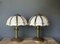 Portuguese Modernist Opal White Acrylic & Brass Table Lamps, 1970s, Set of 2 1