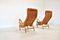 Leather Pernilla Easy Chairs with Ottoman by Bruno Mathsson for Firma Karl Mathsson, 1970s, Set of 3 10