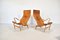 Leather Pernilla Easy Chairs with Ottoman by Bruno Mathsson for Firma Karl Mathsson, 1970s, Set of 3, Image 3