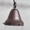 Petites Lampes à Suspension Industrielles en Laiton et Verre Clair, 1930s, Set de 2 6