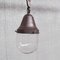 Small Industrial Brass and Clear Glass Pendant Lamps, 1930s, Set of 2, Image 7