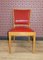 Sedia con sedile in skai rosso di Åkerblom, anni '50, Immagine 2