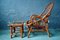 Rattan Armchair with Ottoman, 1970s, Set of 2 6