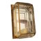Rechteckige spanische Vintage Wandlampe aus Messing & Kristallglas 1