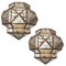 Vintage Spanish Diamond-Shaped Brass and Crystals Wall Lights, Set of 2, Image 1